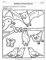 Stellaluna Coloring Activities Pages Bats Activity Worksheets Kindergarten Book Teacher Preschool Bat Printables Main Halloween Story Classroom Grade Printable Student sketch template