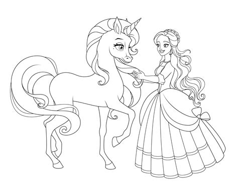 beautiful princess  crinoline dress  unicorn vector black