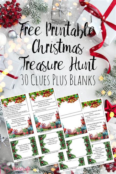 printable christmas treasure hunt  clues  blanks