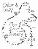 Rosary Hail Religious Pray Fatima Drawings Ccd Coloringbookfun sketch template