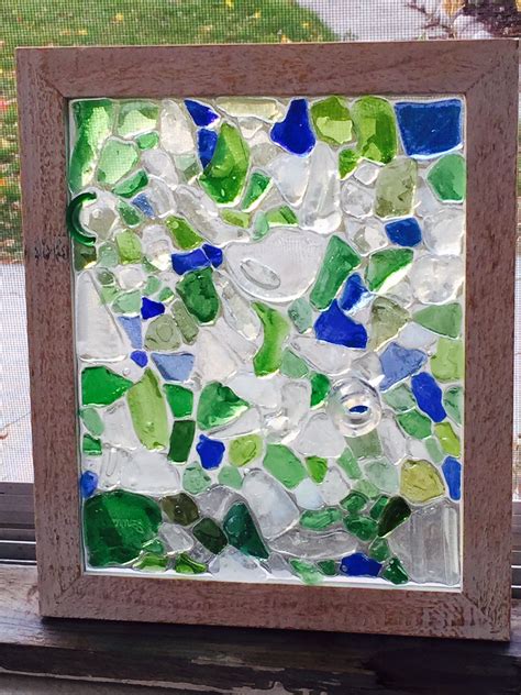 Pin By Gwyneth On My Sea Glass Art Sea Glass Art Painting Glass Art
