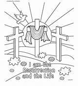 Resurrection Colouring Religious Christian Activity Christianity Crucifixion sketch template