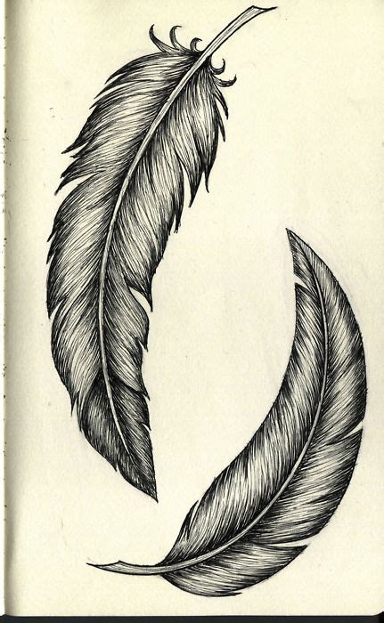 Feather Drawing Black And White Sketch