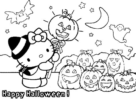 kitty happy halloween coloring pages  internet pictures