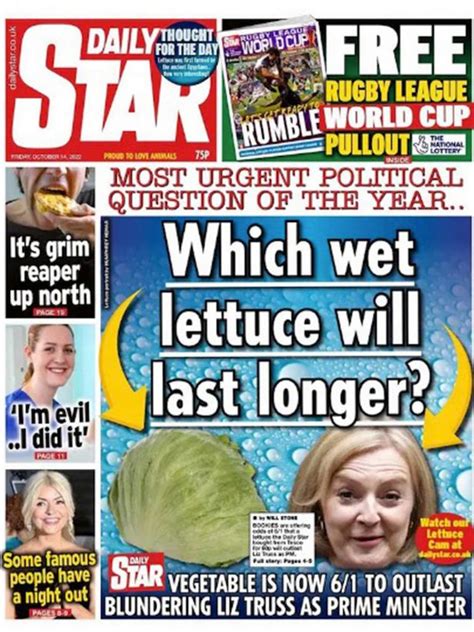 How Daily Star S Liz Vs Lettuce Went Global And Made Truss A Wet