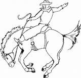 Coloring Pages Cowboy Riding Horse Kids Bull Rodeo Roping Western Bronc Team Cowboys Activities Crafts Craft Printable Characters Print Color sketch template