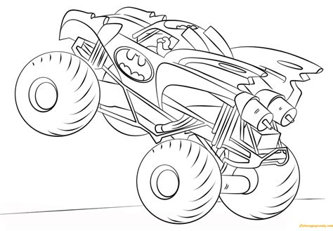 batman monster truck coloring page  printable coloring pages