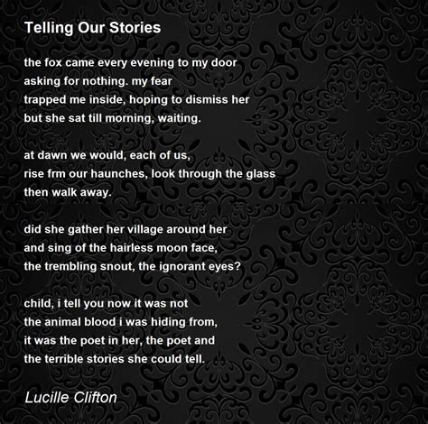 telling  stories poem  lucille clifton poem hunter