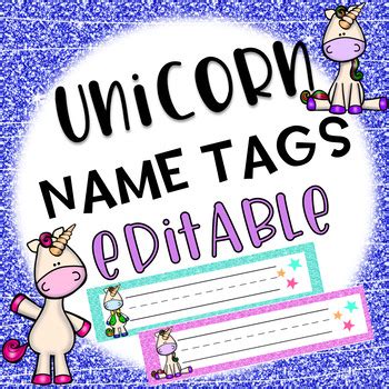 unicorn editable  tags  caffeinated   tpt