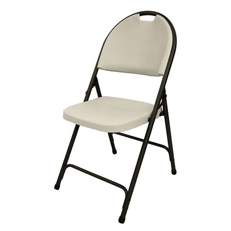 hdx earth tan plastic seat outdoor safe folding chair   home depot