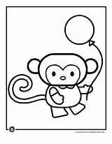 Coloring Monkey Cute Pages Cartoon Animal Animals Monkeys Baby Kids Color Clipart Print Cliparts Cartoons Printable Drawings Funny Jr Girl sketch template