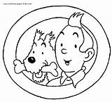 Coloring Pages Tin Tintin Cartoon Sheets Color Printable Character Kids Found Book Back sketch template