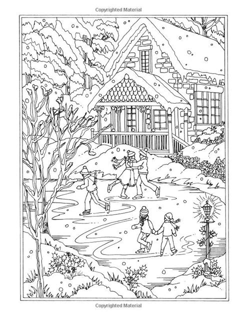 village  winter coloring pages png  file