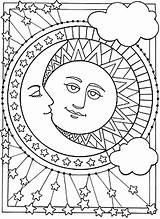 Mond Sterne Ausmalen Sonne sketch template