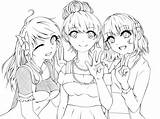 Friends Lineart Anime Drawing Group Groups Getdrawings Deviantart sketch template