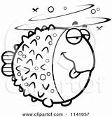 Clipart Cartoon Blowfish Drunk Cory Thoman Vector Outlined Coloring Royalty Fishes Blow 2021 sketch template