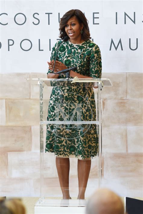 Dress Du Jour Michelle Obama Goes Green For The Met S New