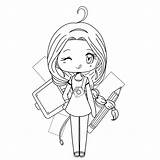 Chibi Lineart Coloring Sook Anime sketch template