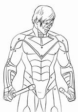 Nightwing Coloring Pages Drawing Printable Supercoloring Categories Getdrawings sketch template