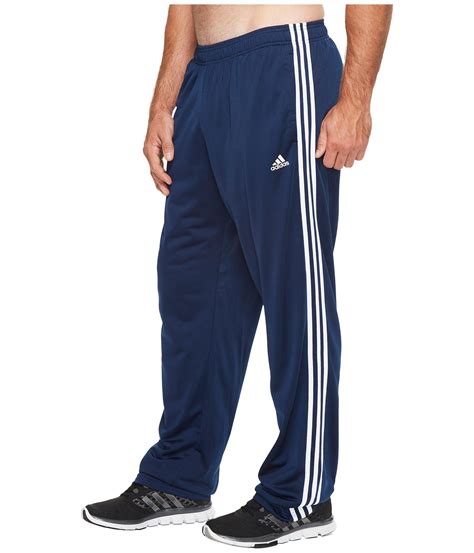adidas synthetic big tall essentials  stripes regular fit tricot pants