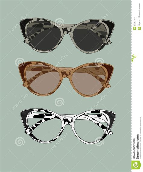 cat eye retro glasses illustration eye wear vector stock vector