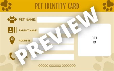 pet id card templates  printables