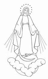 Mary Drawing Mother Coloring Drawings Jesus Catholic Senhora Virgin Blessed Draw Lady Mama Kids Pages Line Para Maria Da Fatima sketch template