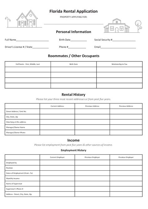 california rental application form  word  version