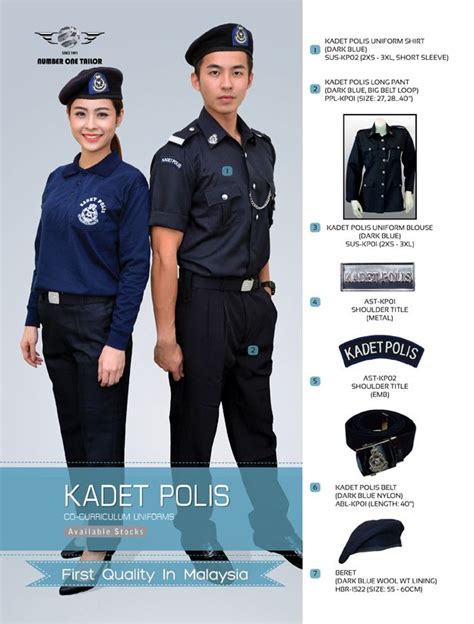 full uniform kadet polis lelaki