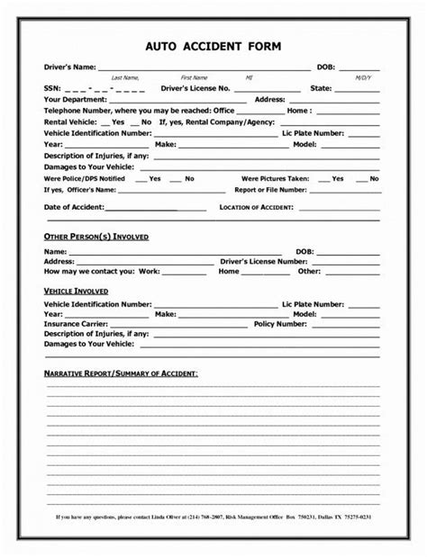 incident report form template word professional  auto accident