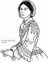 Florence Nightingale Coloring Pages Color Drawing History Colouring Colour Women Famous Sketch Print Cartoon Kids Printable Facts Nightengale Biography Florance sketch template