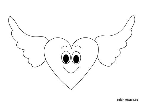 heart  wings  eyes coloring page  valentines day