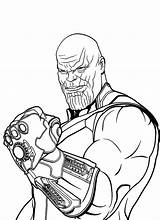 Thanos Gauntlet Avengers Coloriages Possessing sketch template