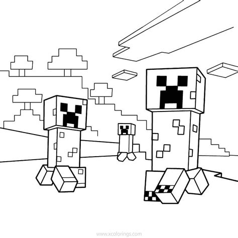 creepers  minecraft coloring pages xcoloringscom