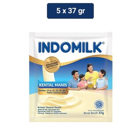 jual indomilk susu kental manis plain 5 x 37 gr shopee indonesia