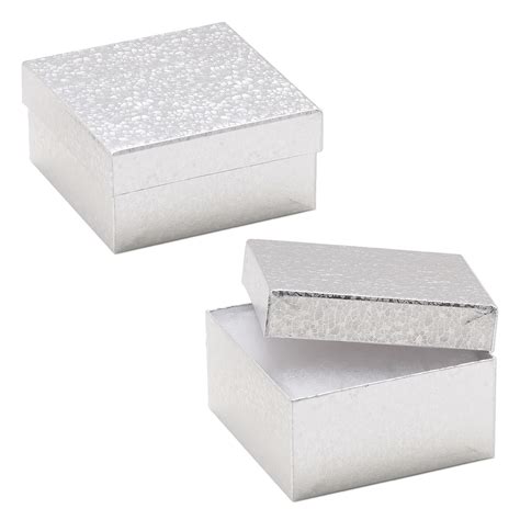 box paper cotton filled silver         square
