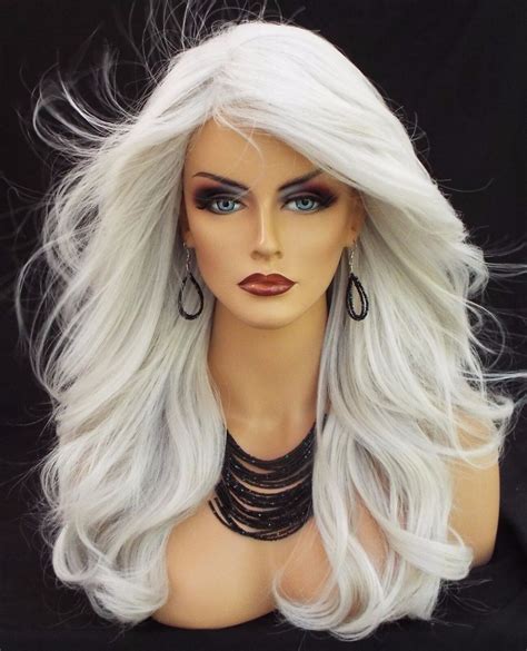 long wavy heat friendly wig color  white gorgeous sexy long usa  ebay