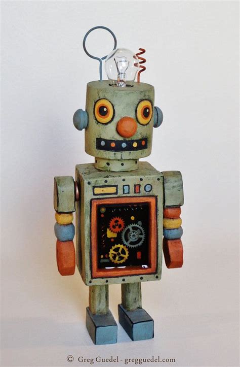Hand Carved Vintage Inspired Robot By Gregguedel On Etsy
