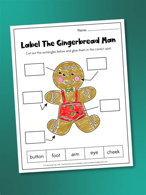 printable gingerbread man worksheets  kids