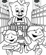 Coloring Pages Grocery Shopping Supermarket Store Getcolorings Color Printable sketch template