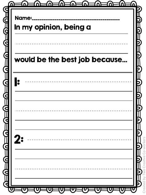 opinion writing templates community helpers kindergarten opinion