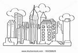 Skyline Coloring Drawing York Outline Pages 66kb 312px Paintingvalley sketch template