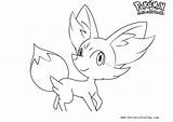 Fennekin Pokemon Coloring Pages Template sketch template