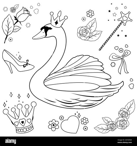 collections coloring pages swan princess  hd coloring pages
