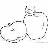 Coloring Sliced Apple Pages Apples Applie Bite Coloringpages101 Kids sketch template