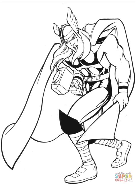 marvel thor coloring page  printable coloring pages