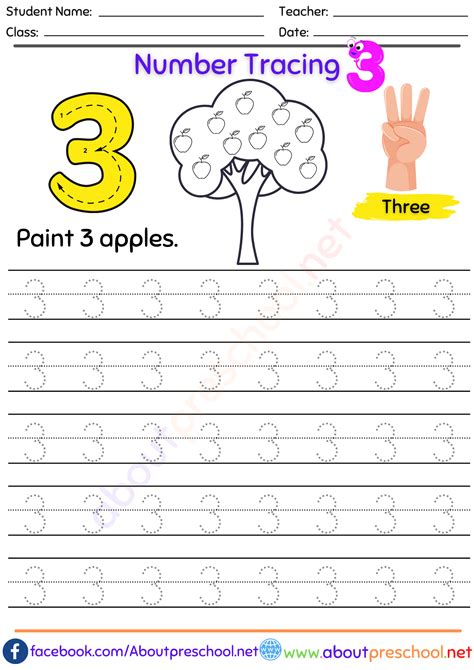 number  tracing  preschool
