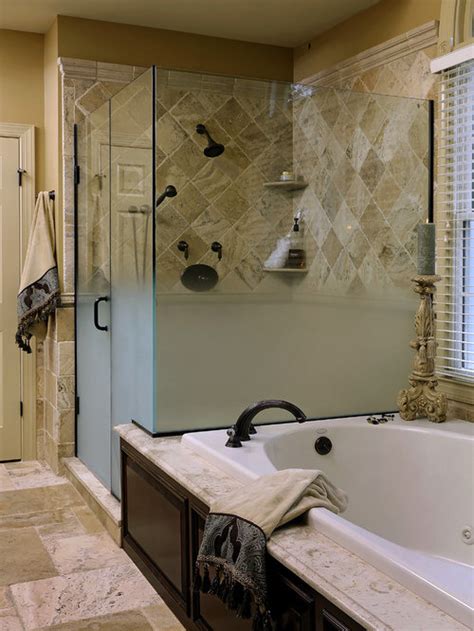 Partially Frosted Glass Shower Door Houzz