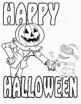 Halloween Coloring Minion Pages Comments sketch template