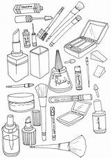 Maquillage Raskrasil Icones Doodle Dessine Vecteur sketch template